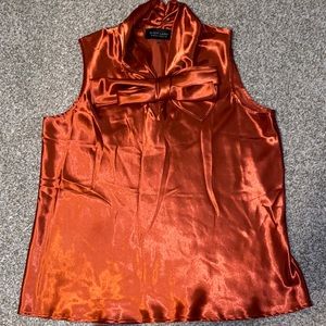 Silky Orange Tank Blouse - Black Label by Evans Picone